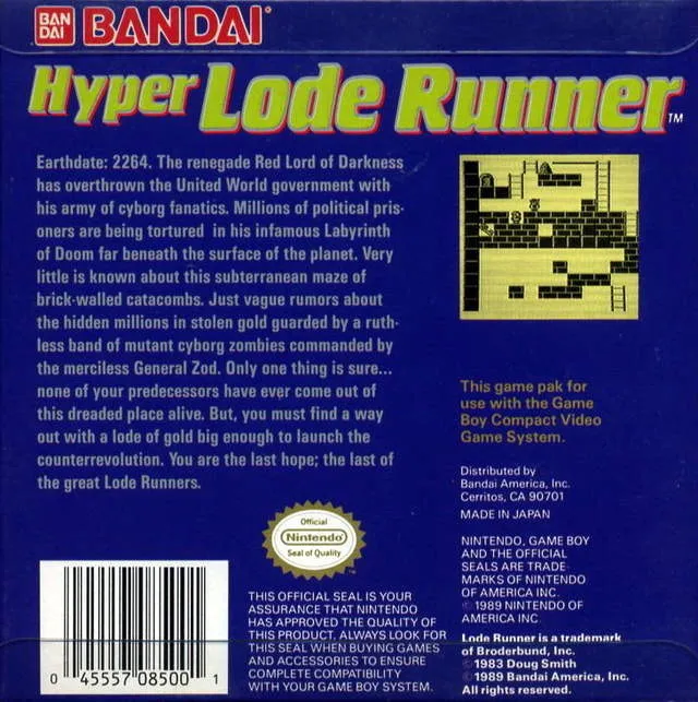 Hyper Lode Runner box back