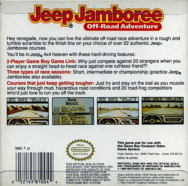 Jeep Jamboree: Off-Road Adventure box back