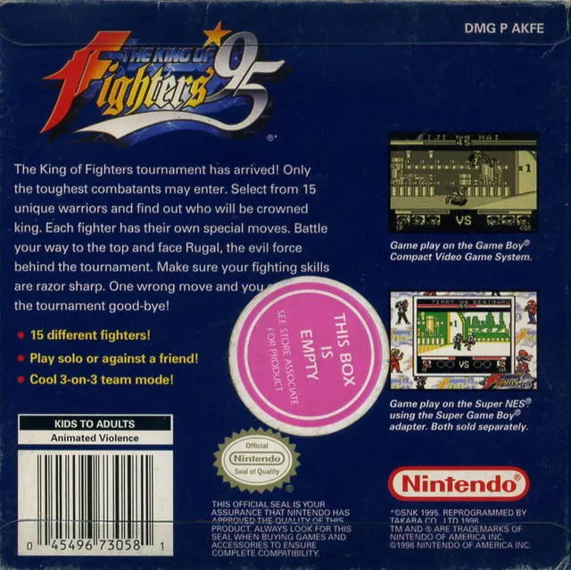 The King of Fighters '95 box back