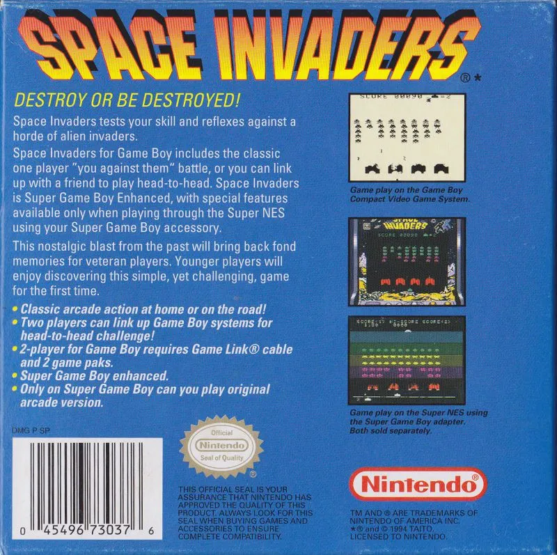 Space Invaders box back