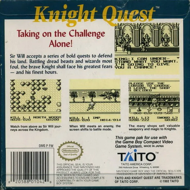 Knight Quest box back