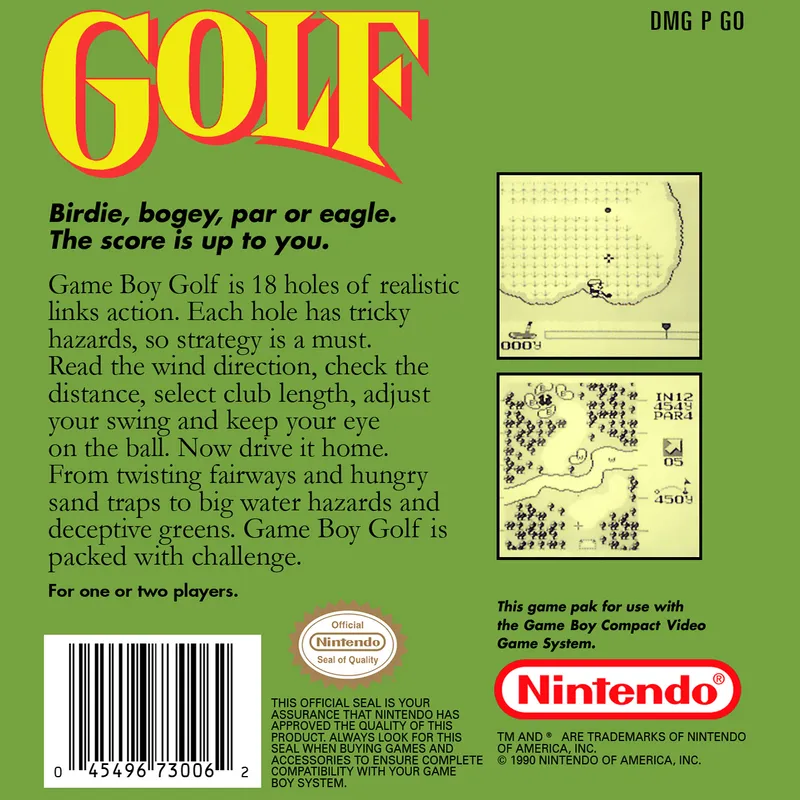 Golf box back