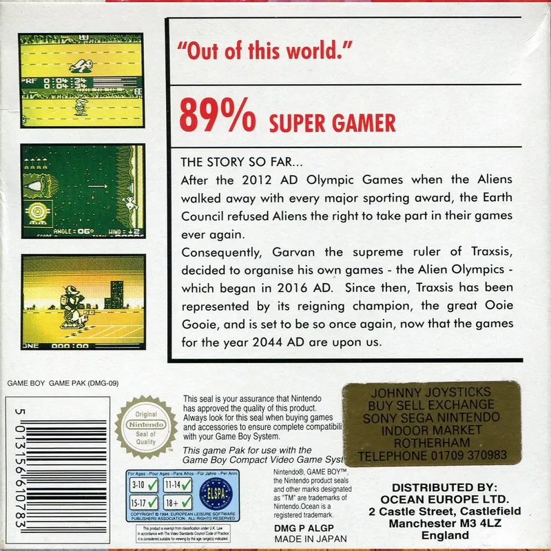 Alien Olympics box back