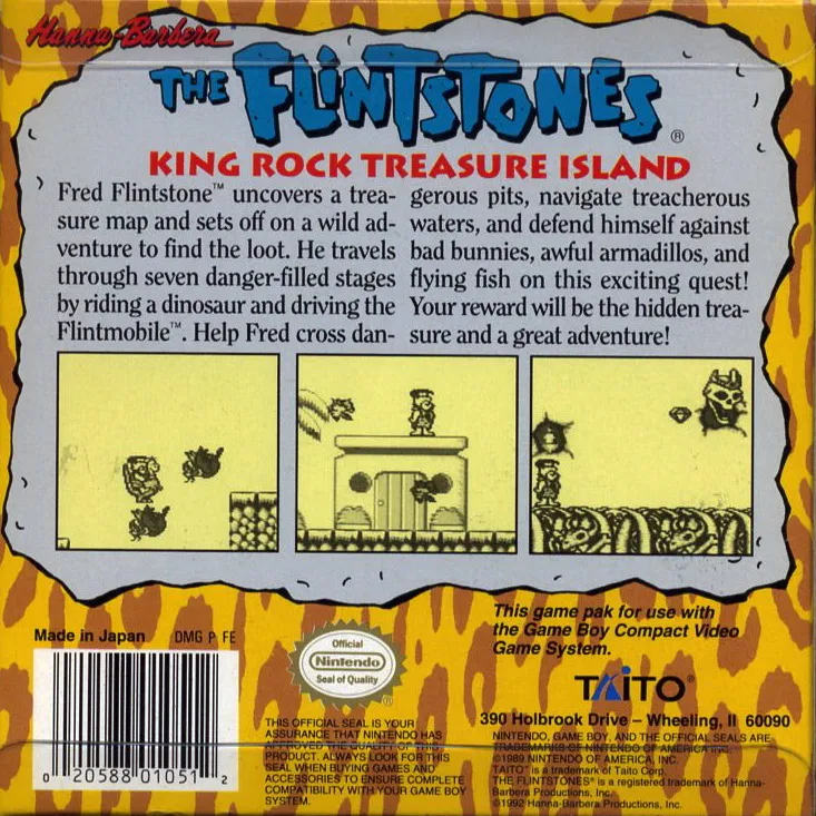 The Flintstones: King Rock Treasure Island box back