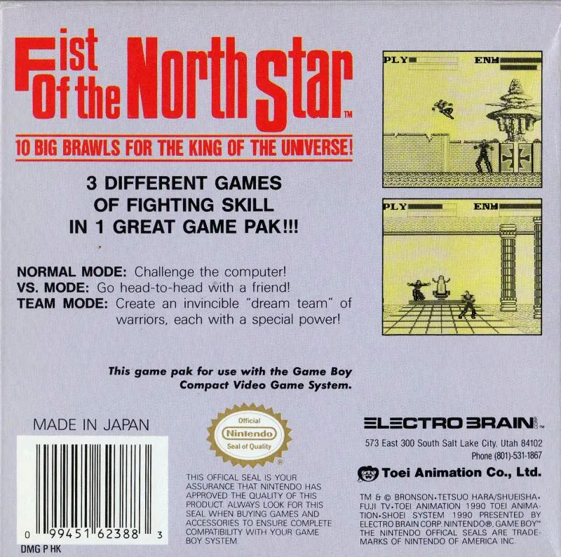 Fist of the North Star: 10 Big Brawls for the King of the Universe! box back