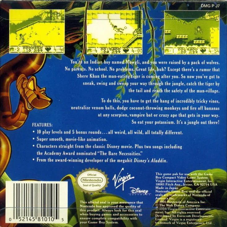 The Jungle Book box back