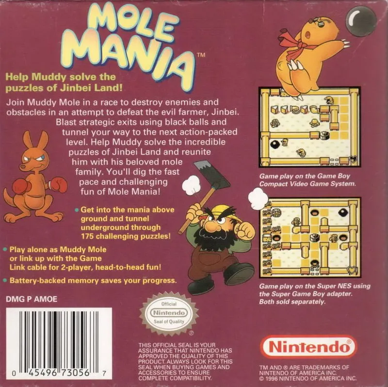Mole Mania box back