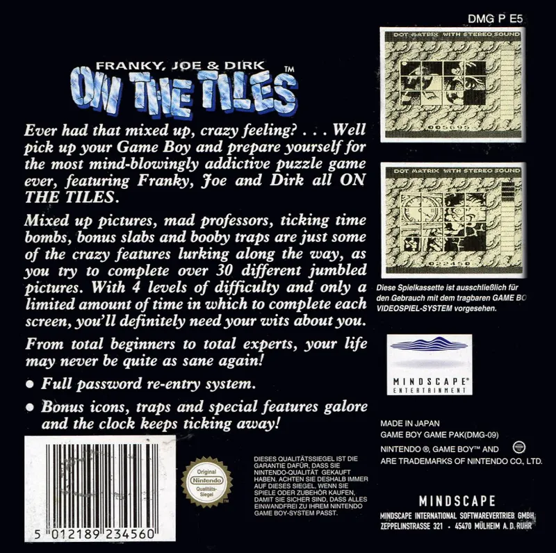 Franky, Joe & Dirk: On the Tiles box back