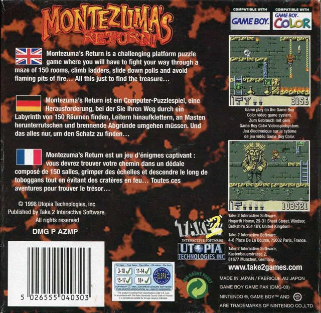 Montezuma's Return! box back