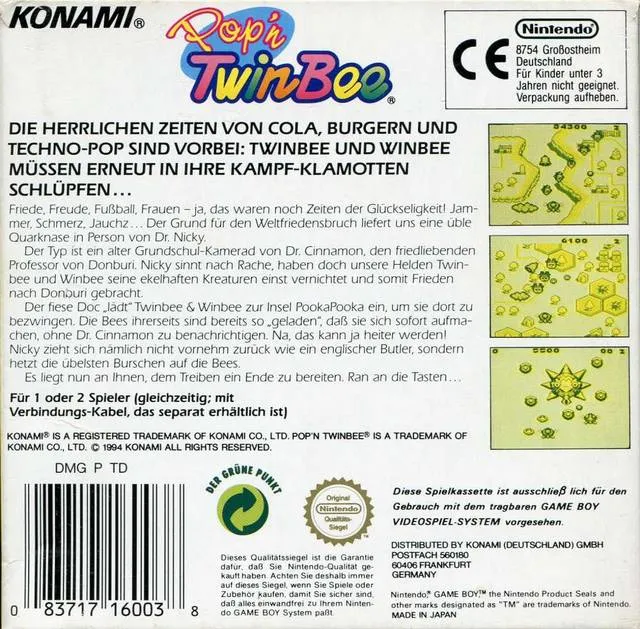 Pop'n TwinBee box back