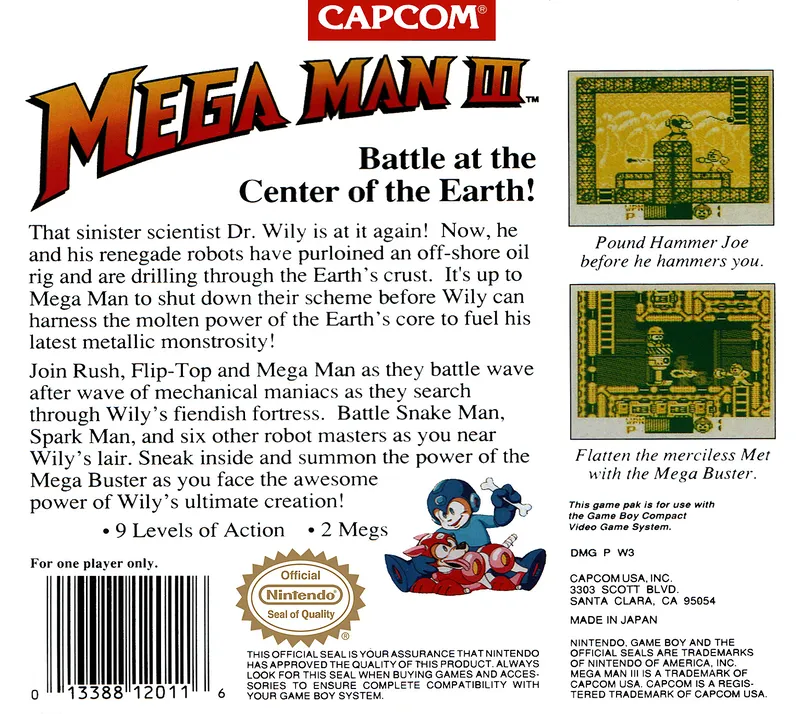 Mega Man III box back