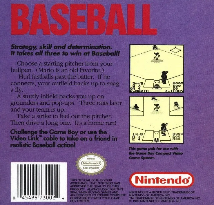 Baseball box back