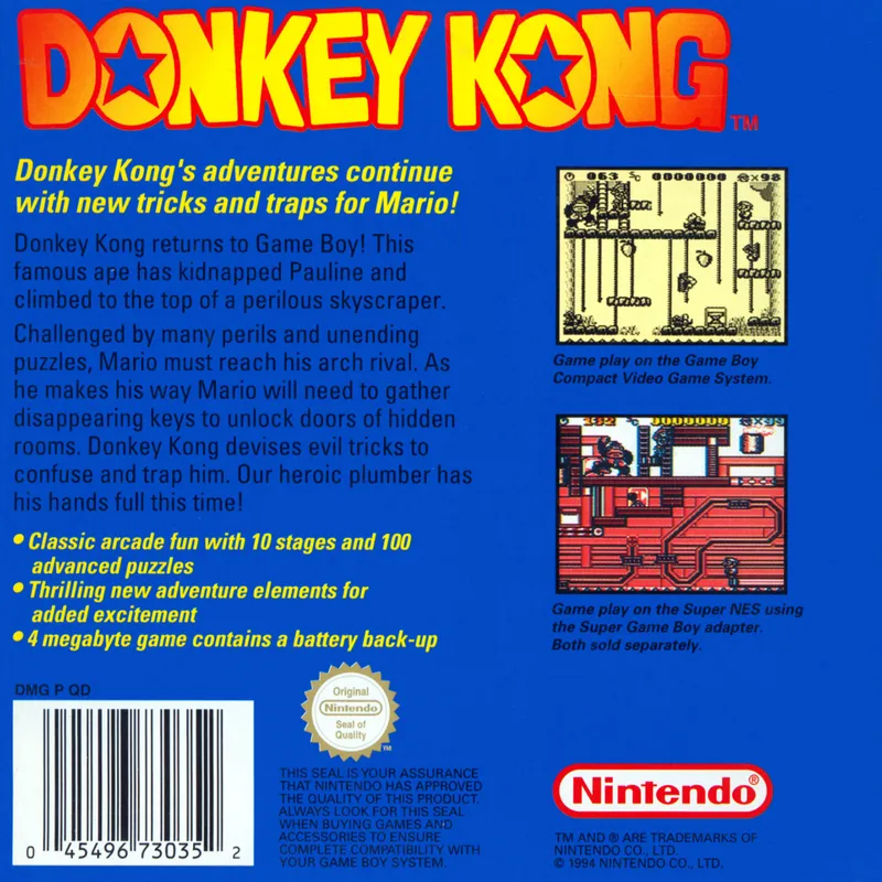 Donkey Kong box back