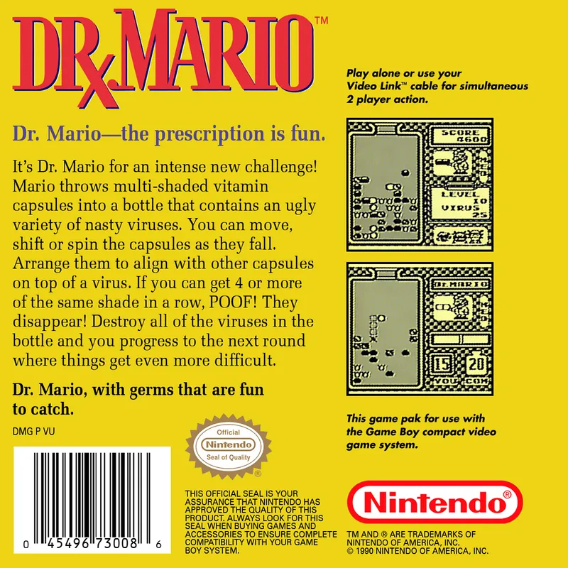 Dr. Mario box back