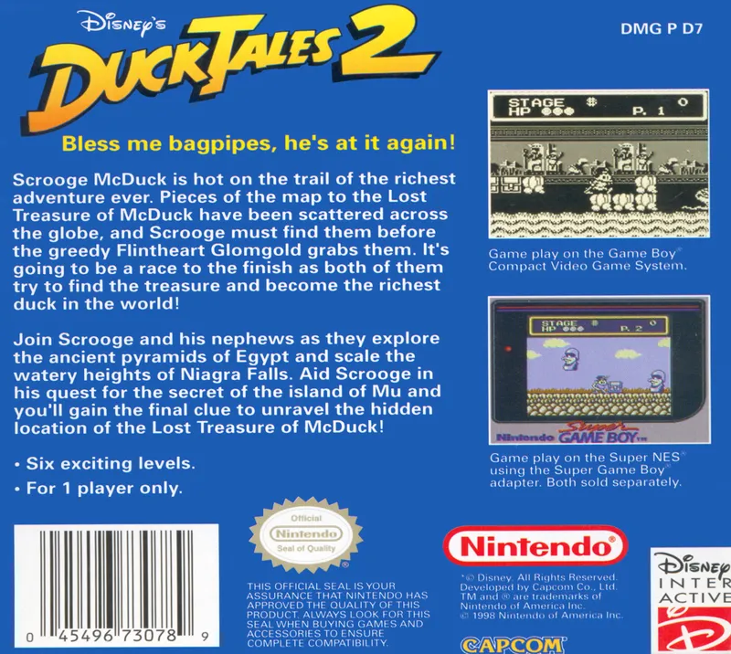DuckTales 2 box back