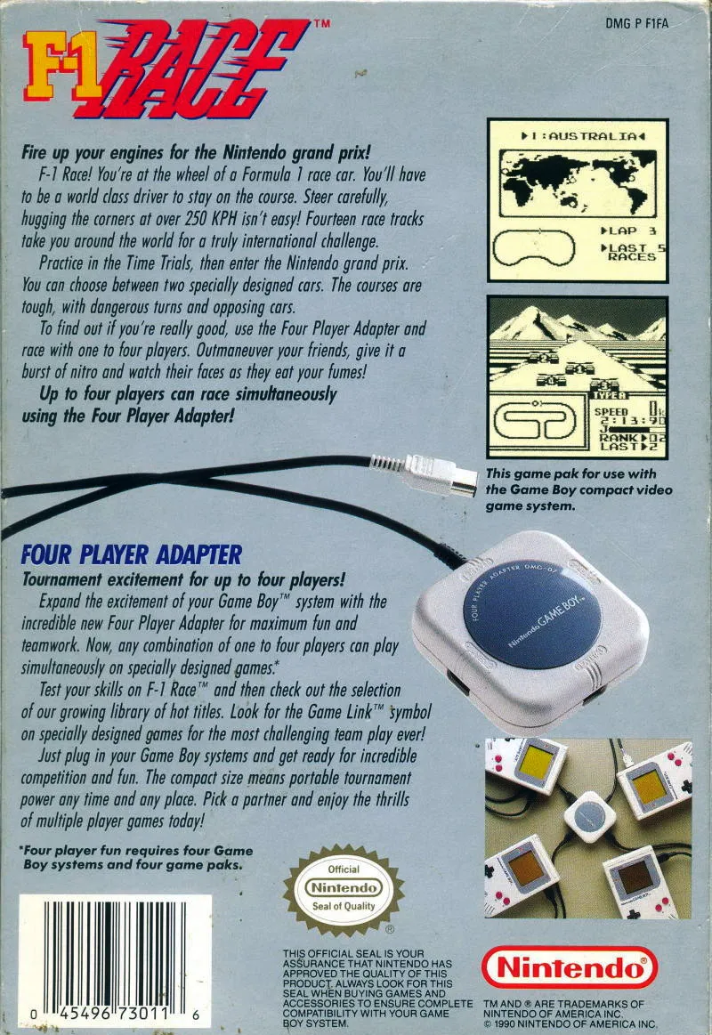 F-1 Race box back