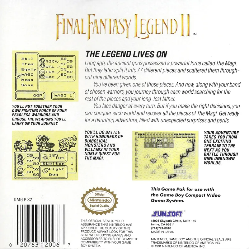 Final Fantasy Legend II box back
