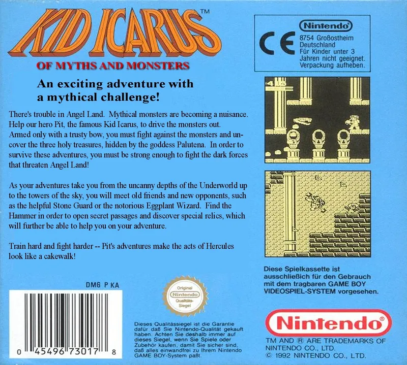Kid Icarus: Of Myths and Monsters box back