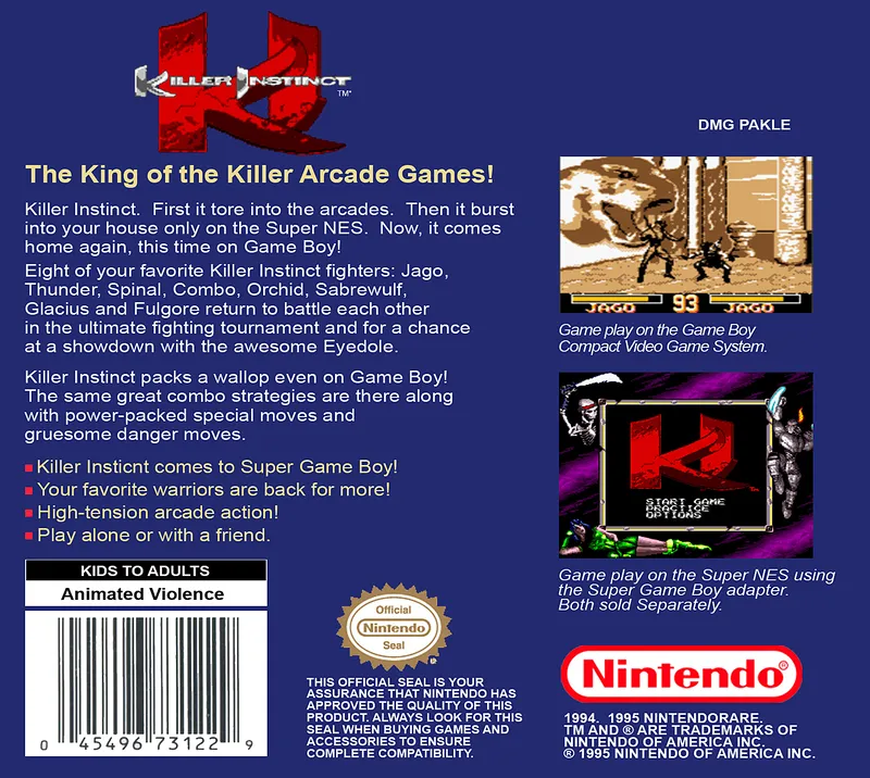 Killer Instinct box back