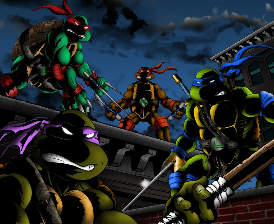 Backdrop artwork for Teenage Mutant Ninja Turtles III: Radical Rescue