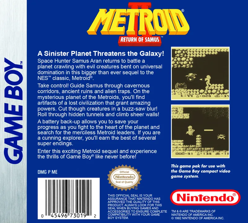 Metroid II: Return of Samus box back