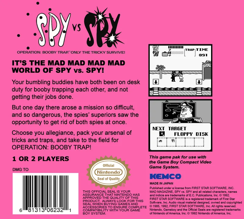 Spy vs Spy: Operation Boobytrap box back