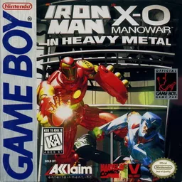 Iron Man X-O Manowar in Heavy Metal (USA, Europe) (SGB Enhanced) cover art for Nintendo Game Boy