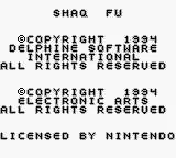 Shaq Fu (USA) (SGB Enhanced) title screen