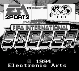 FIFA International Soccer (USA, Europe) (En,Fr,De,Es) (SGB Enhanced) title screen