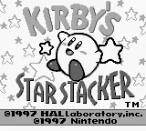 Kirby's Star Stacker (USA, Europe) (SGB Enhanced) title screen