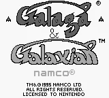 Arcade Classic No. 3 - Galaga & Galaxian (Europe) (SGB Enhanced) title screen