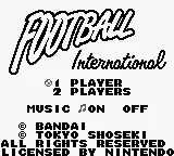 Football International title screen