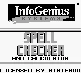InfoGenius Productivity Pak - Spell Checker and Calculator title screen