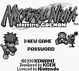 Mystical Ninja Starring Goemon (Europe) (SGB Enhanced) title screen