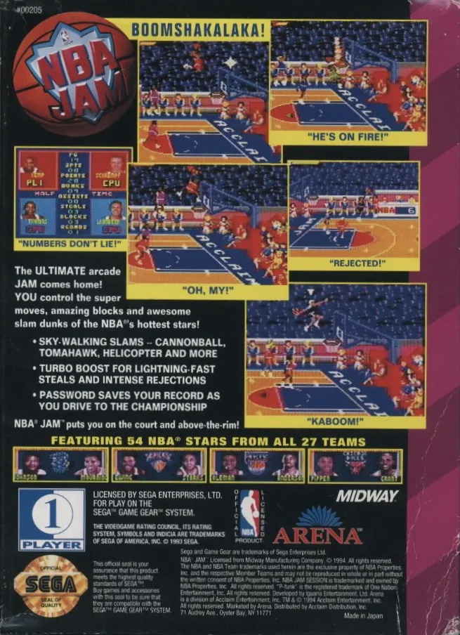 NBA Jam box back