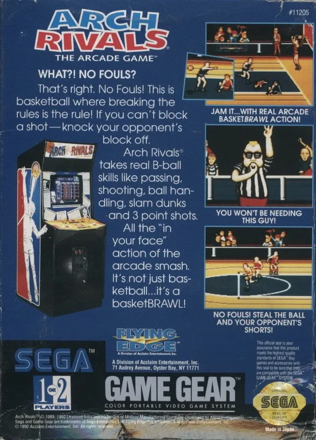 Arch Rivals box back