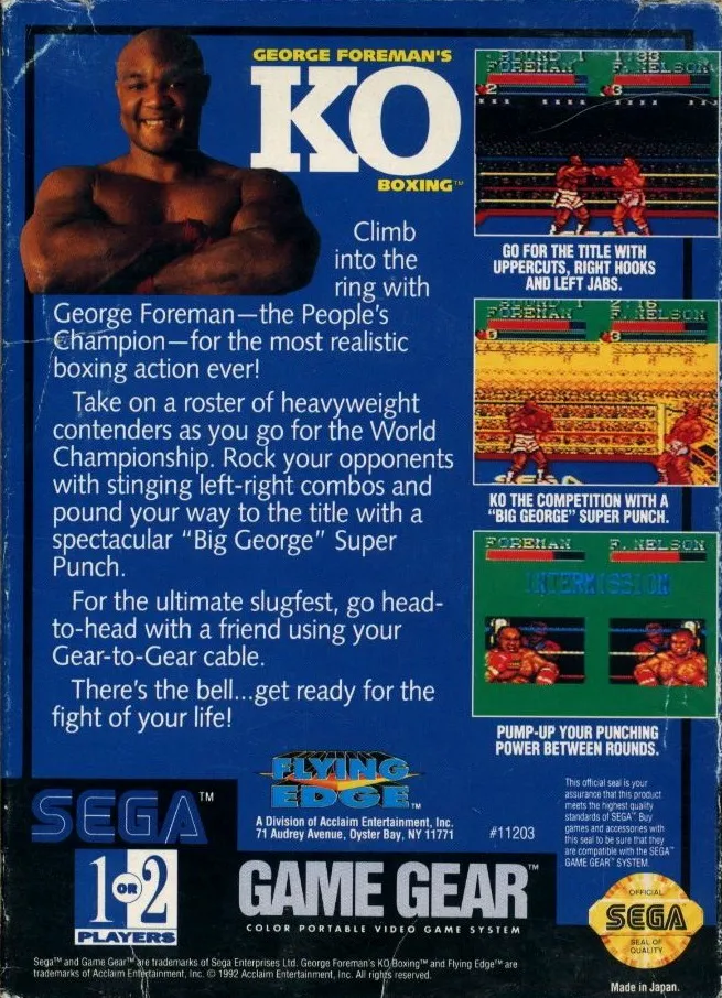 George Foreman's KO Boxing box back