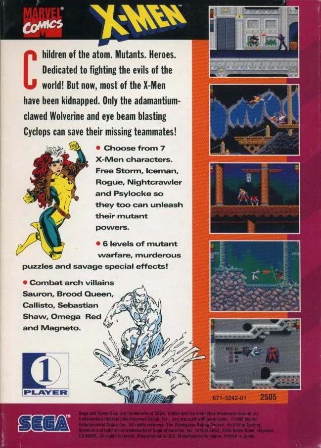 X-Men box back