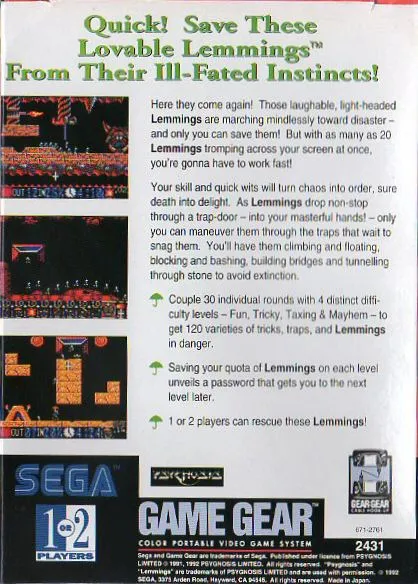 Lemmings box back