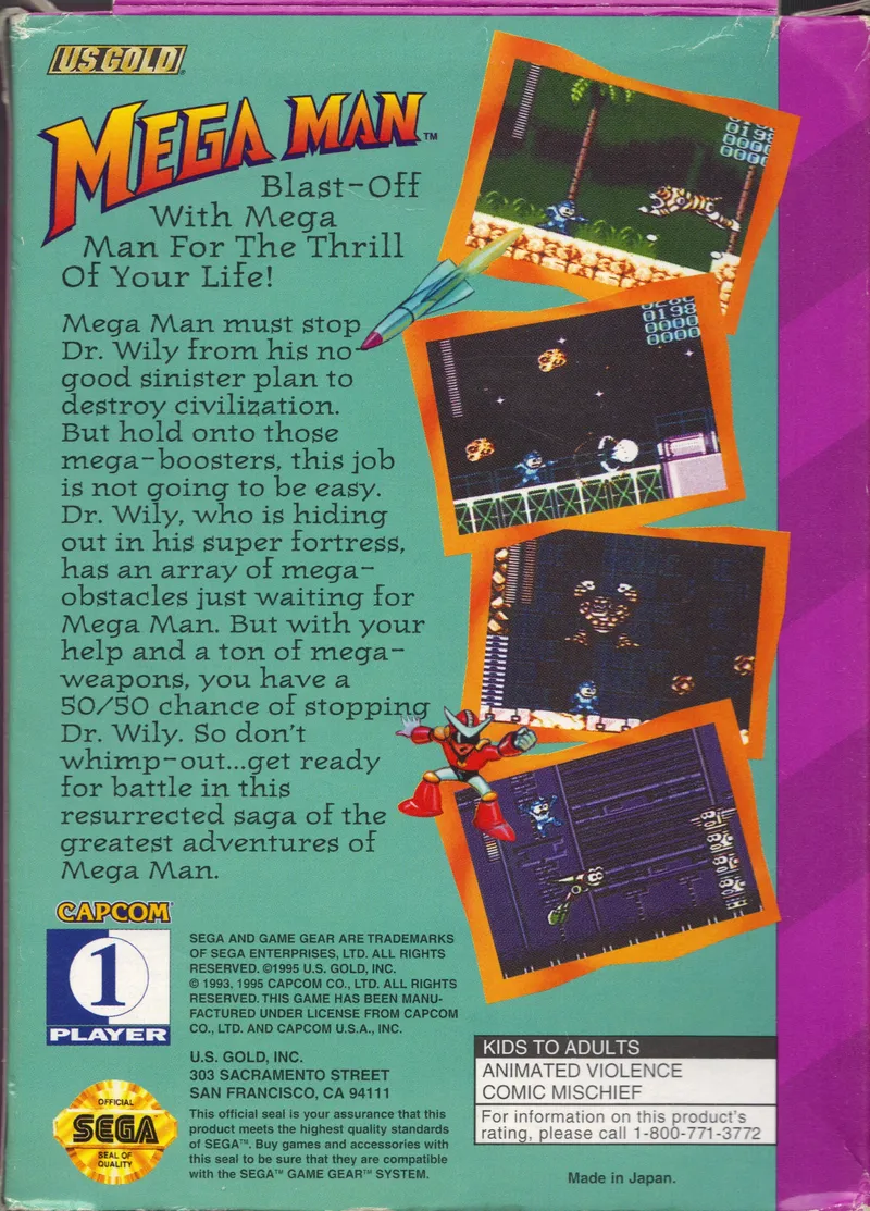 Mega Man box back