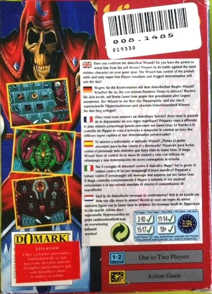 Wizard Pinball box back