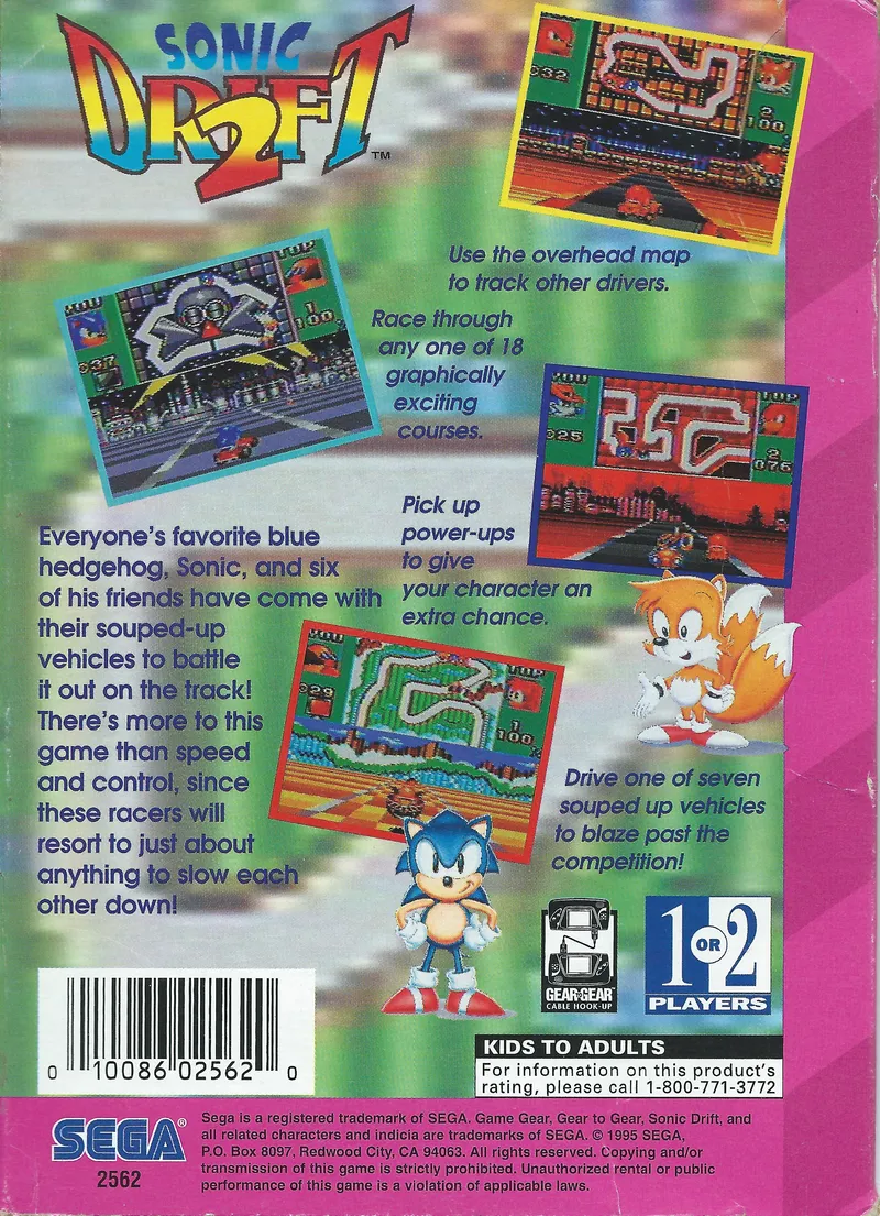 Sonic Drift 2 box back
