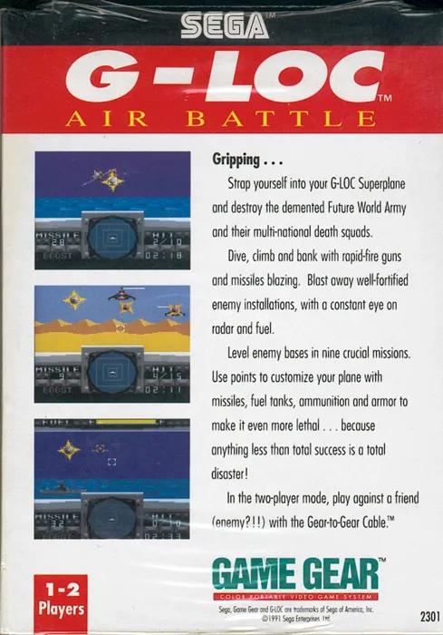 G-LOC: Air Battle box back