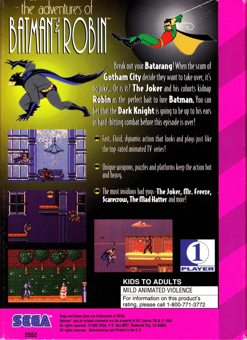 The Adventures of Batman & Robin box back