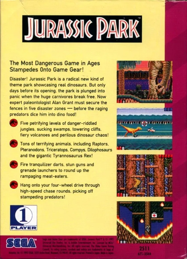 Jurassic Park box back