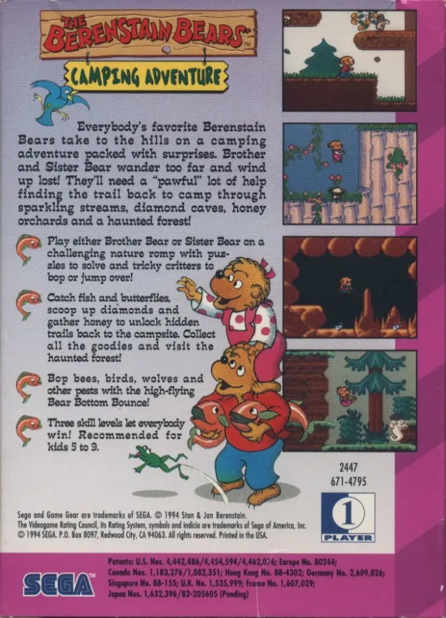 The Berenstain Bears' Camping Adventure box back