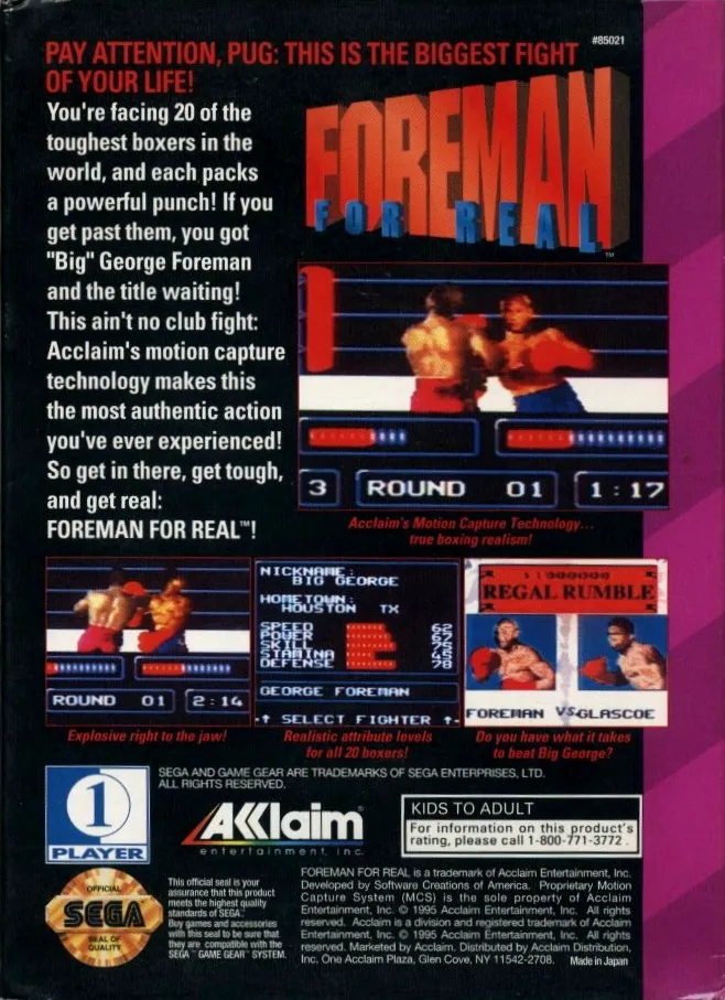 Foreman for Real box back