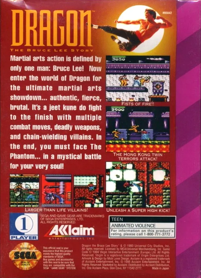 Dragon: The Bruce Lee Story box back