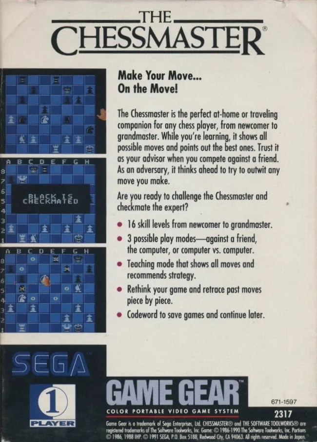 The Chessmaster box back