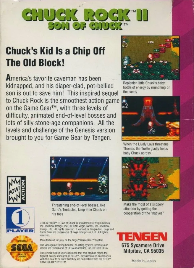 Chuck Rock II: Son of Chuck box back